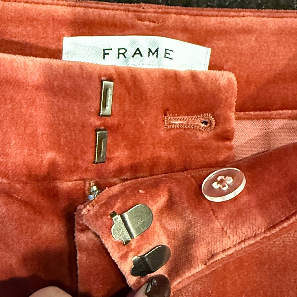 Frame Le Crop Spice Velvet Trousers Size 6 - Picture 12 of 15